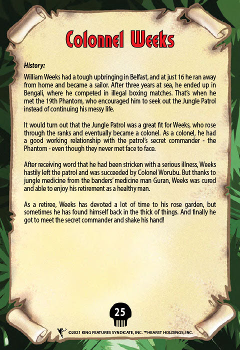 Phantom's Universe Character Card #25 - Colonel Weeks
