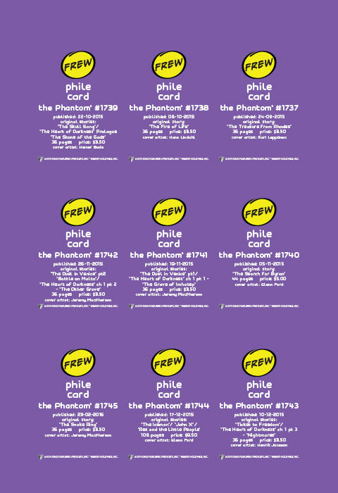 Phantom Philecard #1737-1745