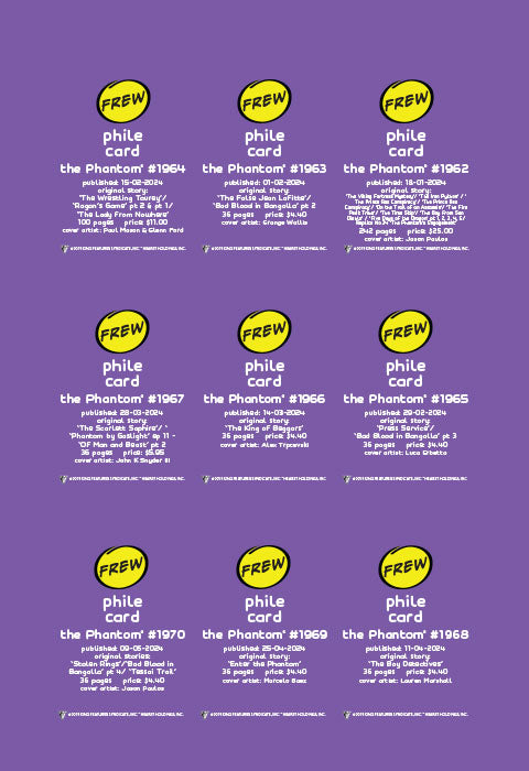 Phantom Philecard #1962-1970