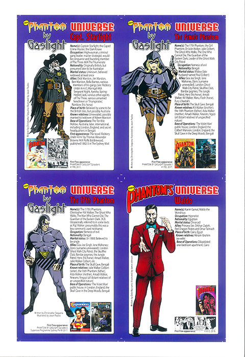 Uncut Phantom's Universe Sheet - Capt. Starlight / The Female Phantom / The 17th Phantom / Waldo