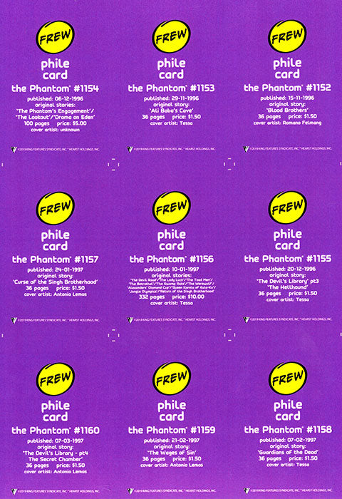 Uncut Philecard sheet #1152-1160