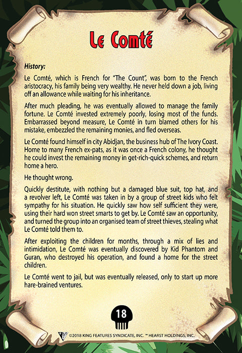 Phantom's Universe Character Card #18 - Le Comte