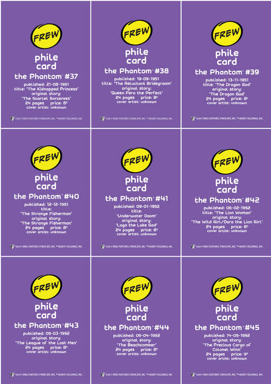 Uncut Philecard sheet #037-045