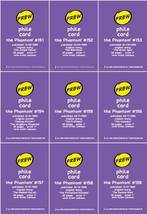 Phantom Philecard #151-159