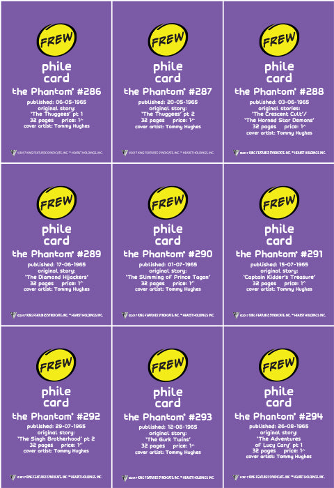 Phantom Philecard #286-294