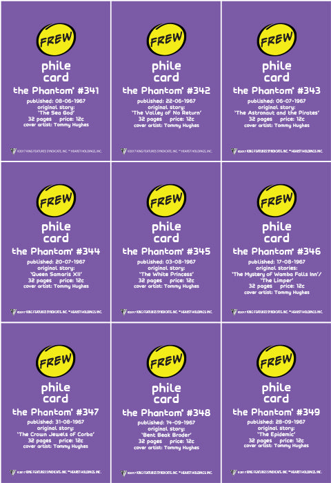 Phantom Philecard #341-349
