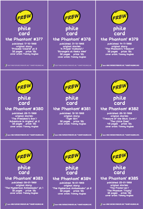 Phantom Philecard #377-385