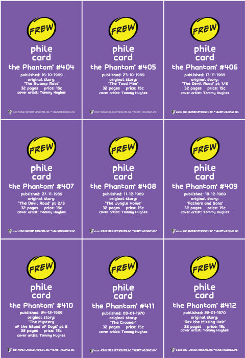 Phantom Philecard #404-412