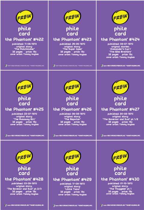 Phantom Philecard #422-430