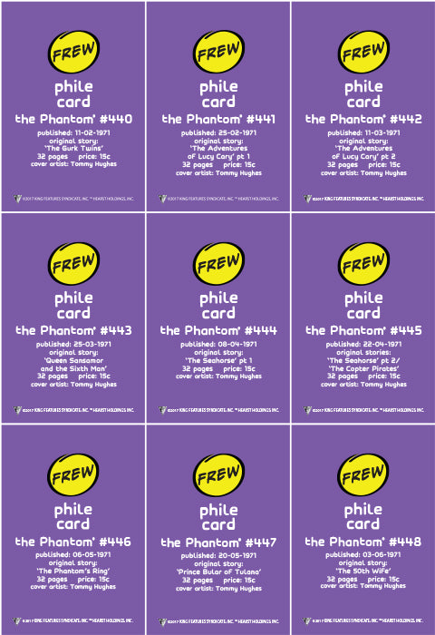 Phantom Philecard #440-448