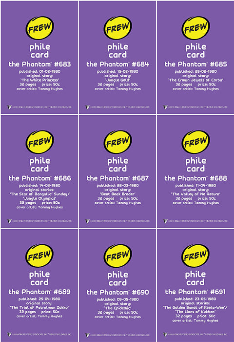 Uncut Philecard sheet #683-691