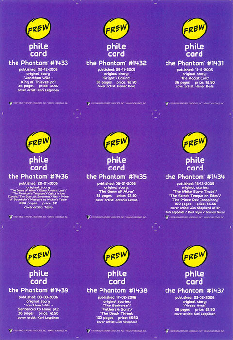 Phantom Philecard #1431-1439