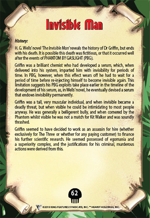 Phantom's Universe Character Card #62 - Invisible Man