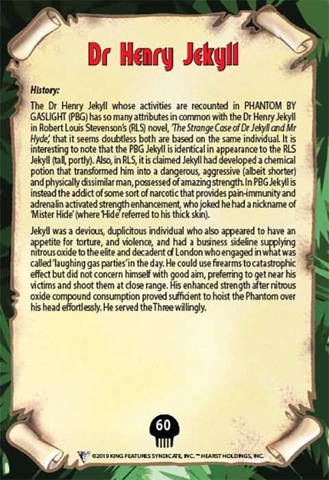 Phantom's Universe Character Card #60 - Dr Henry Jeykll