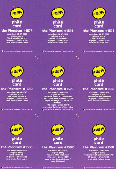 Phantom Philecard #1575-1583
