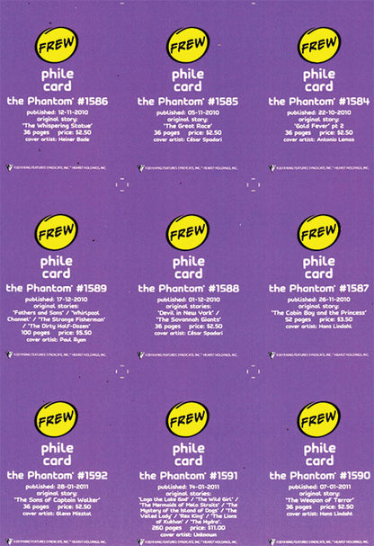 Phantom Philecard #1584-1592