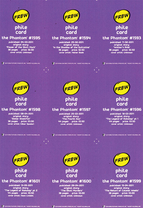 Phantom Philecard #1593-1601