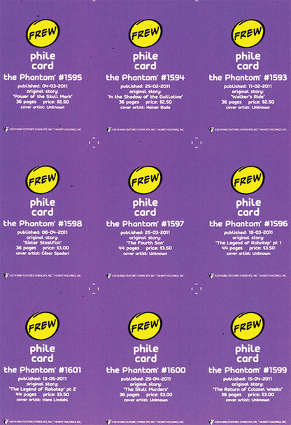 Phantom Philecard #1593-1601