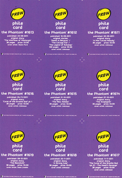 Phantom Philecard #1611 - 1619