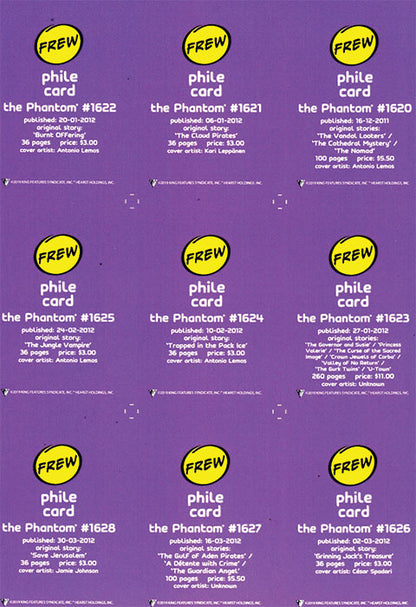 Phantom Philecard #1620 - 1628