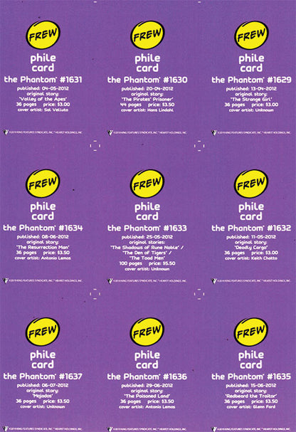 Phantom Philecard #1629 - 1637