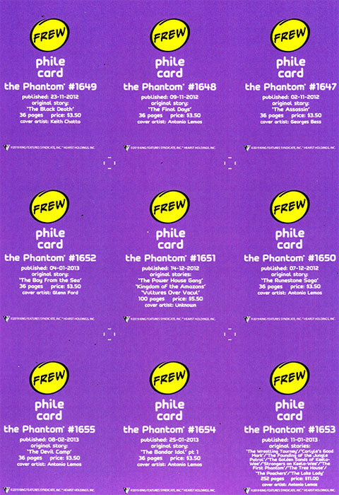 Phantom Philecard #1647 - 1655