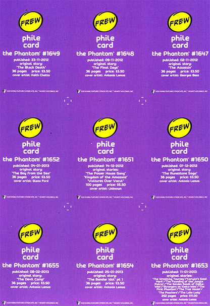 Phantom Philecard #1647 - 1655