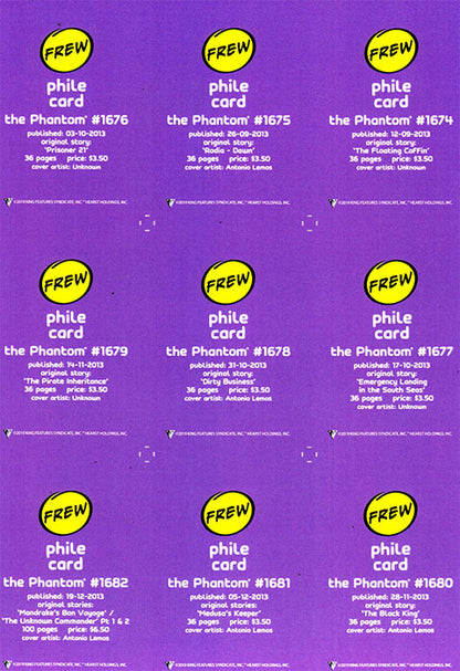 Phantom Philecard #1674 - 1682