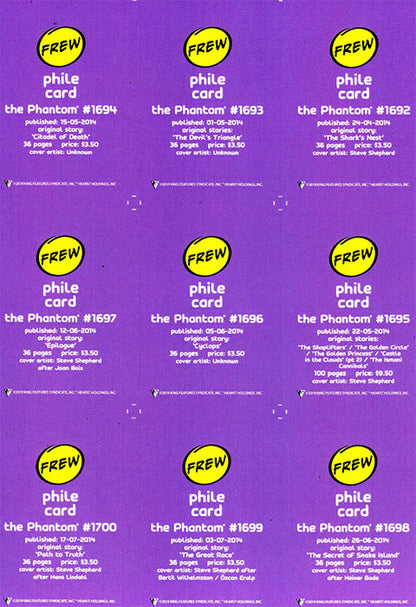 Phantom Philecard #1692-1700