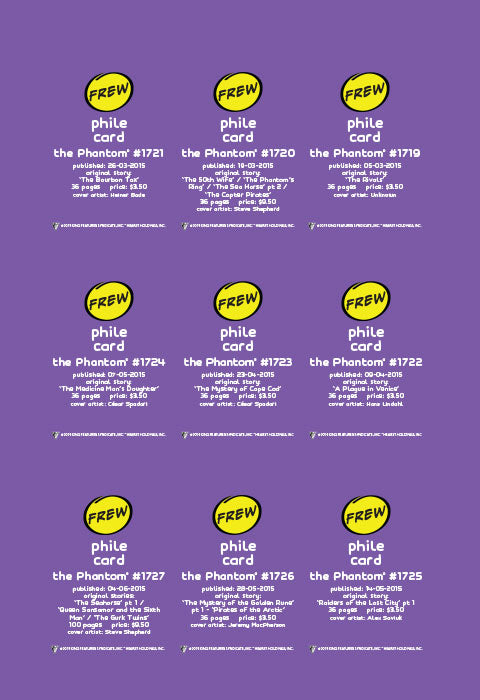 Phantom Philecard #1719-1727