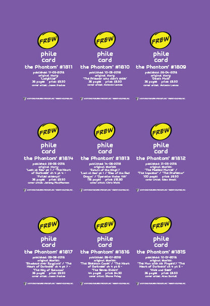 Phantom Philecard #1809-1817