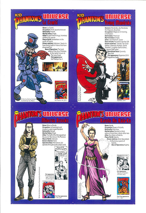 Uncut Phantom's Universe Sheet - Le Comte / Young Mandrake / Minerva Brooks / Karola Au Kula-Ku