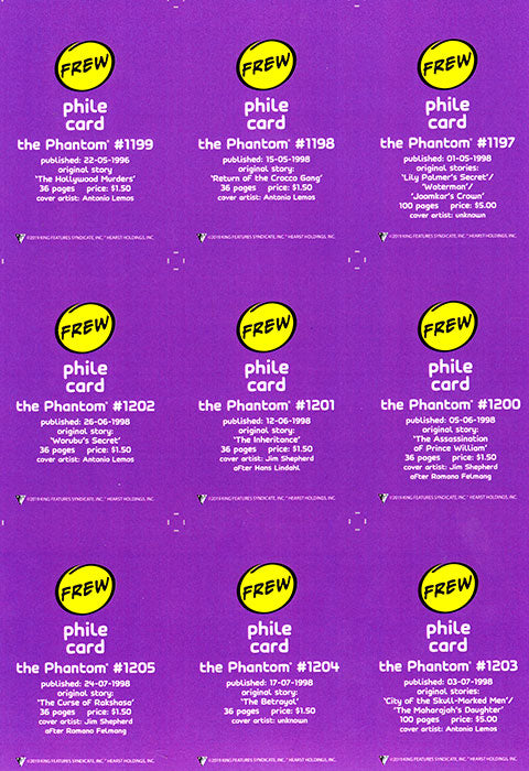 Uncut Philecard sheet #1197-1205
