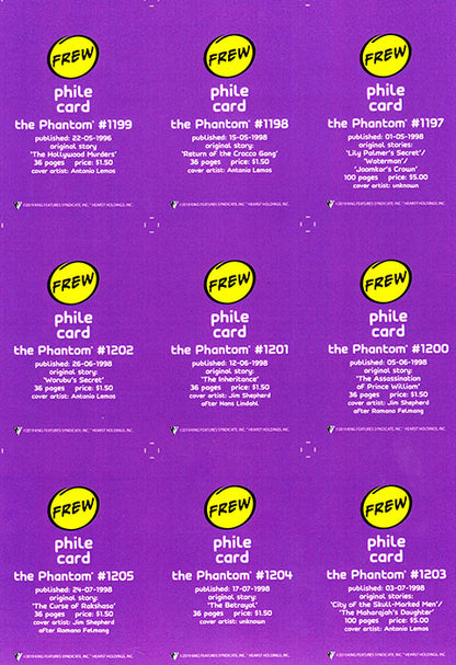 Uncut Philecard sheet #1197-1205