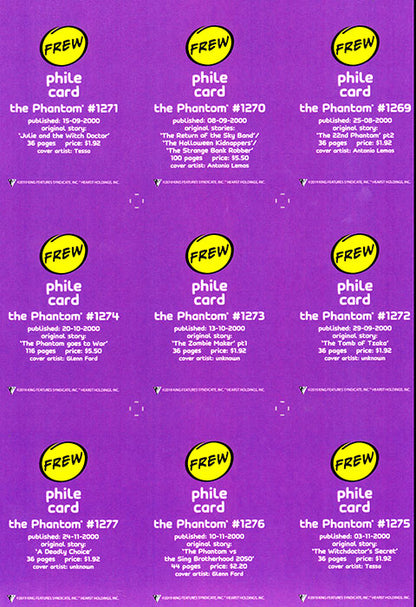 Uncut Philecard sheet #1269-1277