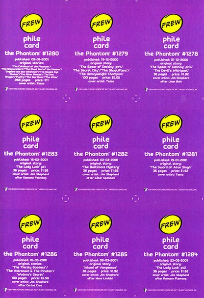 Uncut Philecard sheet #1278-1286