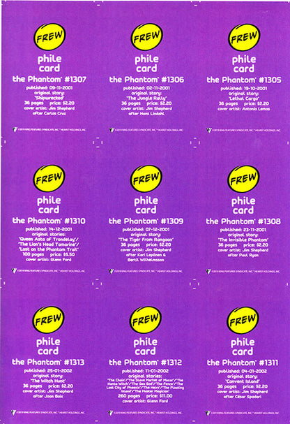 Phantom Philecard #1305 -1313