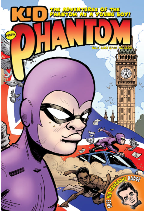 Kid Phantom Issue No 5, 2018 + Phantom's Universe card #16 Capt Cleaver