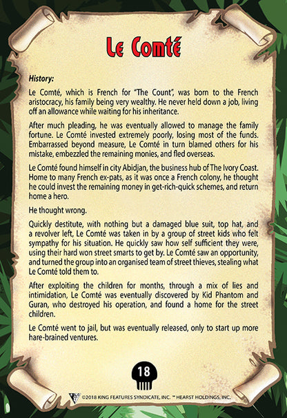 Phantom's Universe Character Card #18 - Le Comte