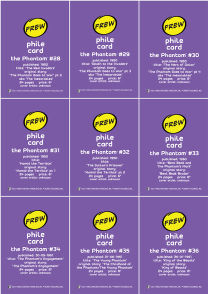 Phantom Philecard #28-36