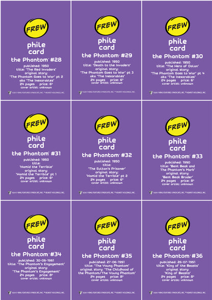 Uncut Philecard sheet #028-036