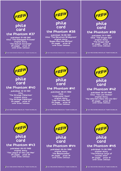 Uncut Philecard sheet #037-045