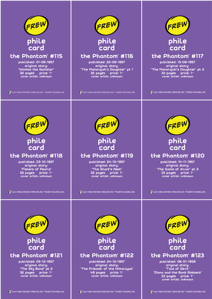 Phantom Philecard #115-123