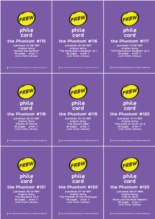 Phantom Philecard #115-123
