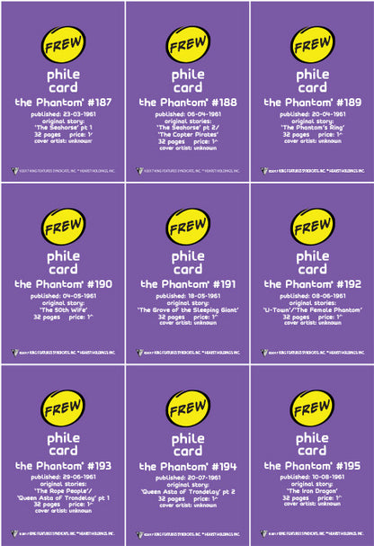 Phantom Philecard #187-195