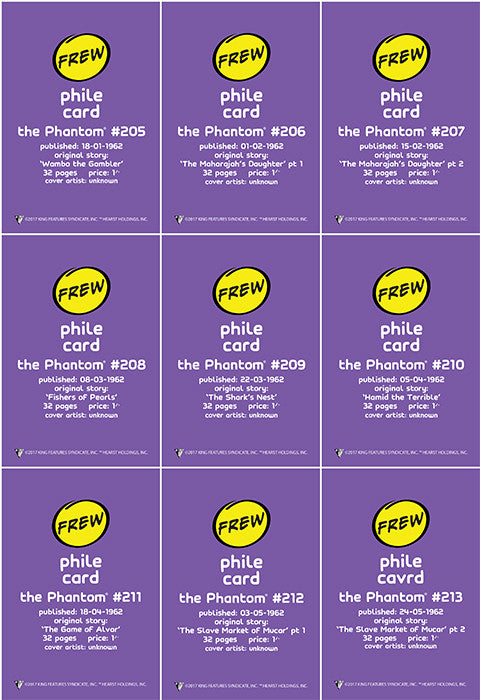 Phantom Philecard #205-213