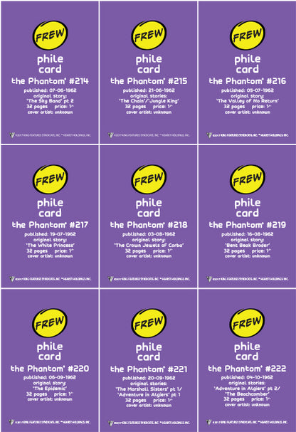 Phantom Philecard #214-222