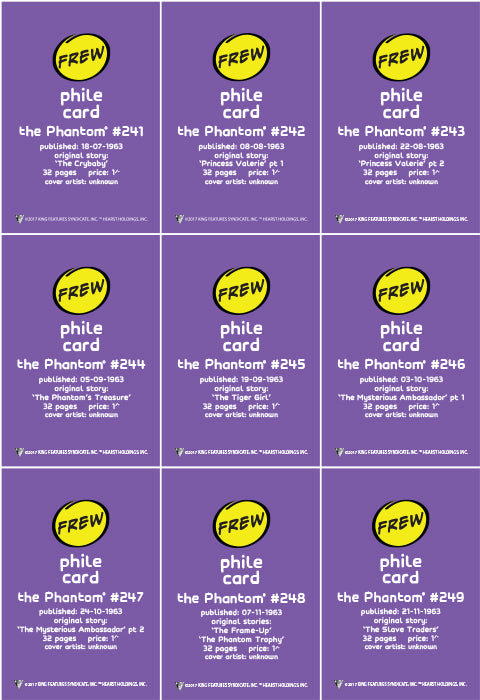 Phantom Philecard #241-249