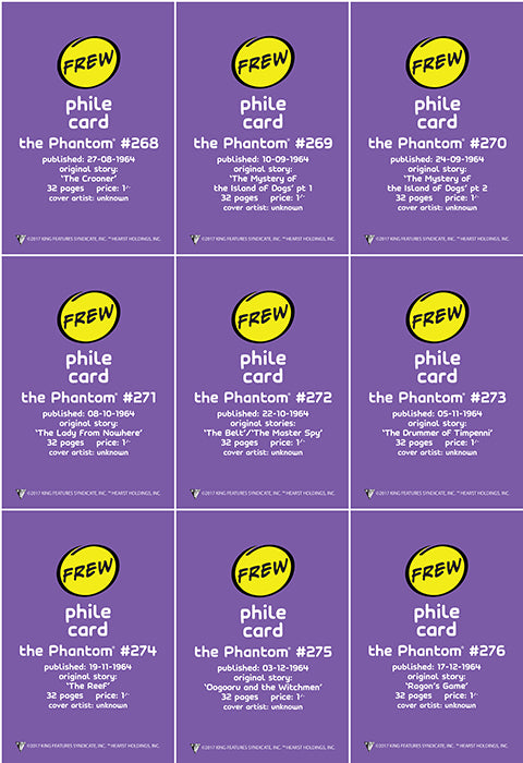 Phantom Philecard #268-276