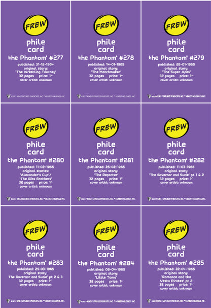 Phantom Philecard #277-285